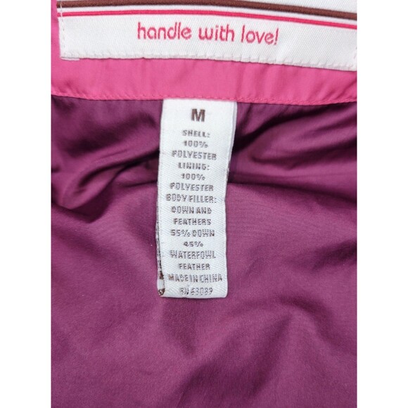 Vtg Aeropostale Down Feathers Filled Puffer Vest Womens MED Pink Colorblock 80s - Picture 8 of 9